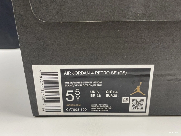 Jordan Retro 4 Pink White (GS) - CV7808-100 Lemon 0420